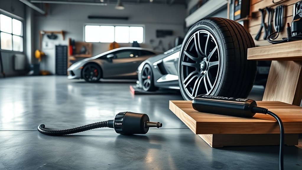 digital display on tire inflator showing PSI