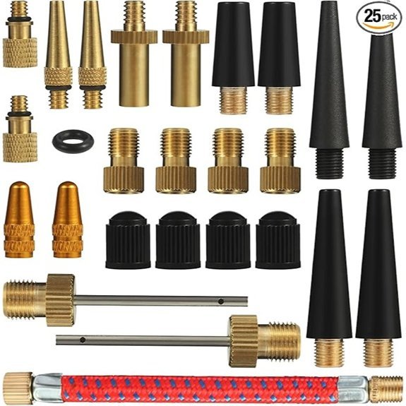 Bicycle Valve Adapter Kit — Brass Pump Adapters (25)