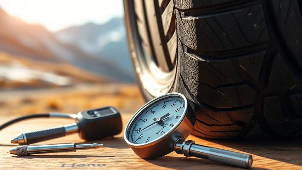 check and adjust tire pressure