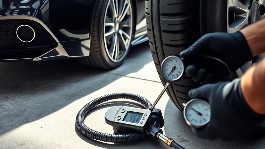 check tire pressure securely