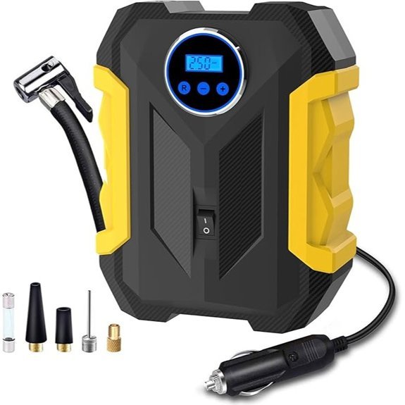 Portable 12V Digital Tire Inflator with LED Light