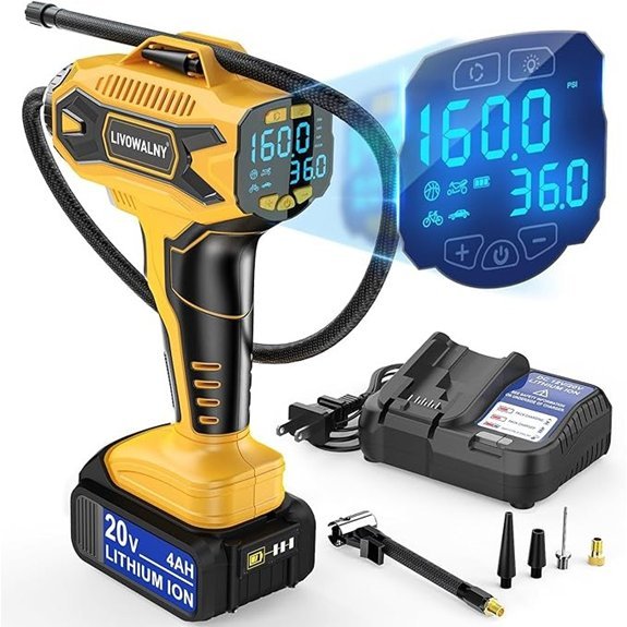 LIVOWALNY Cordless Tire Inflator Compatible with DeWalt 20V