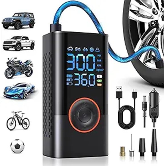 Portable Cordless Tire Inflator Air Compressor (150PSI)
