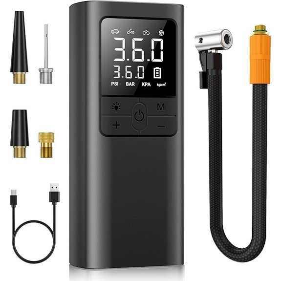 Portable Cordless Tire Inflator with Digital Gauge