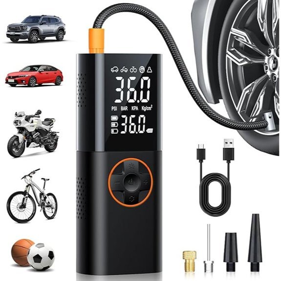 Portable 150PSI Cordless Tire Inflator with Gauge