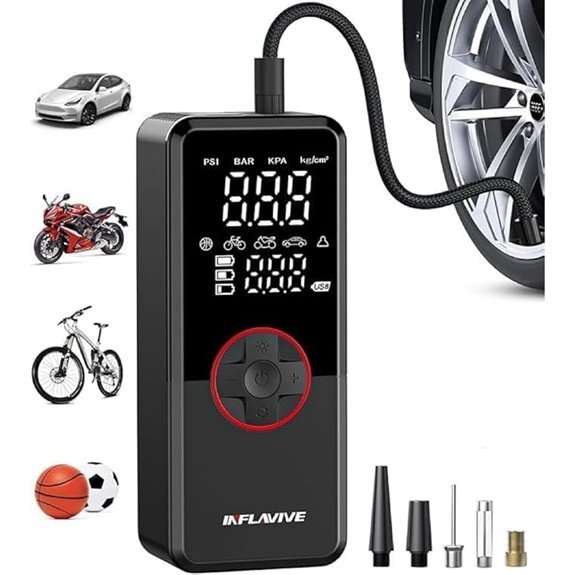 Portable 150PSI Cordless Tire Inflator with Digital Gauge