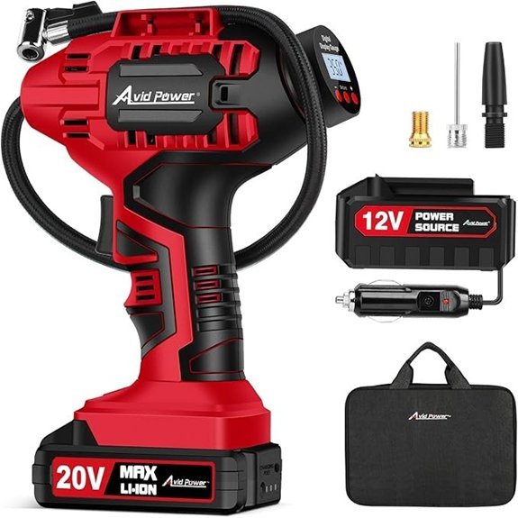 AVID POWER 20V Cordless Tire Inflator with Gauge