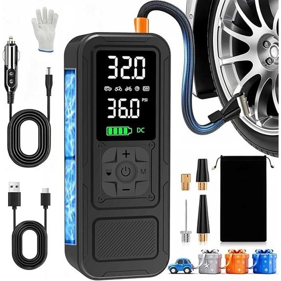 Y34 Portable Tire Inflator 6000mAh Cordless Air Pump