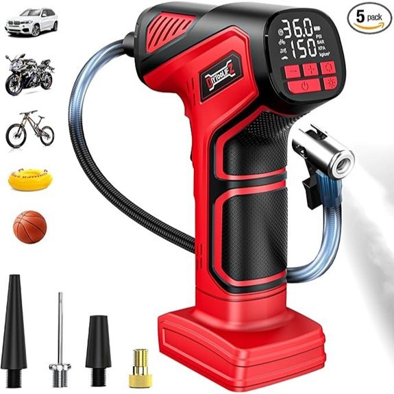 150PSI Cordless Tire Inflator (Milwaukee 18V Compatible)