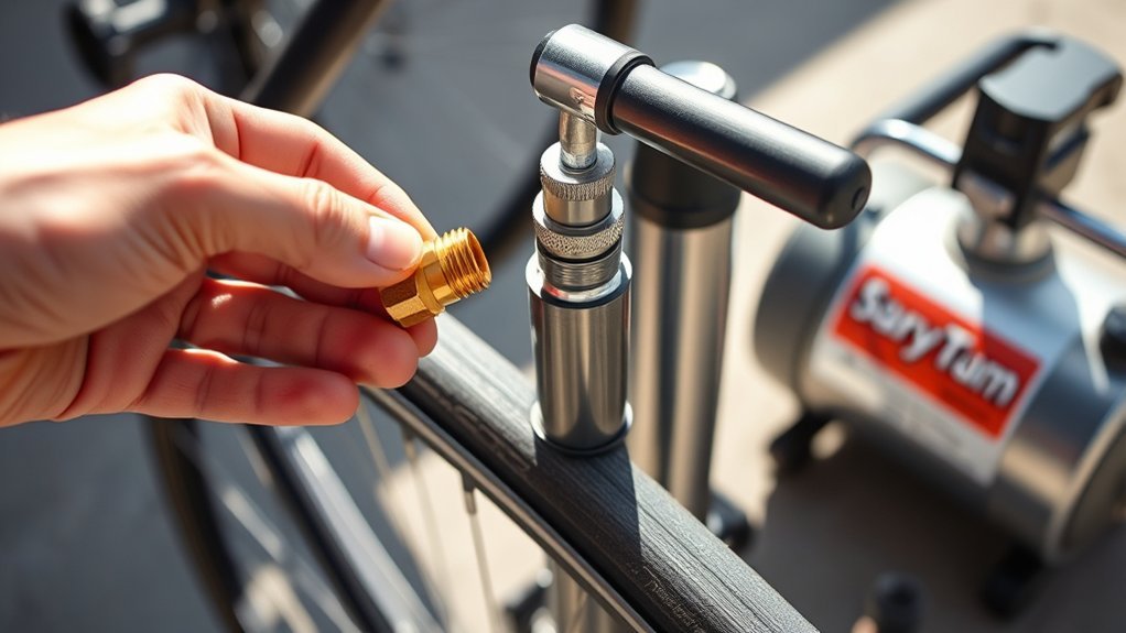 inflate tire using adapter