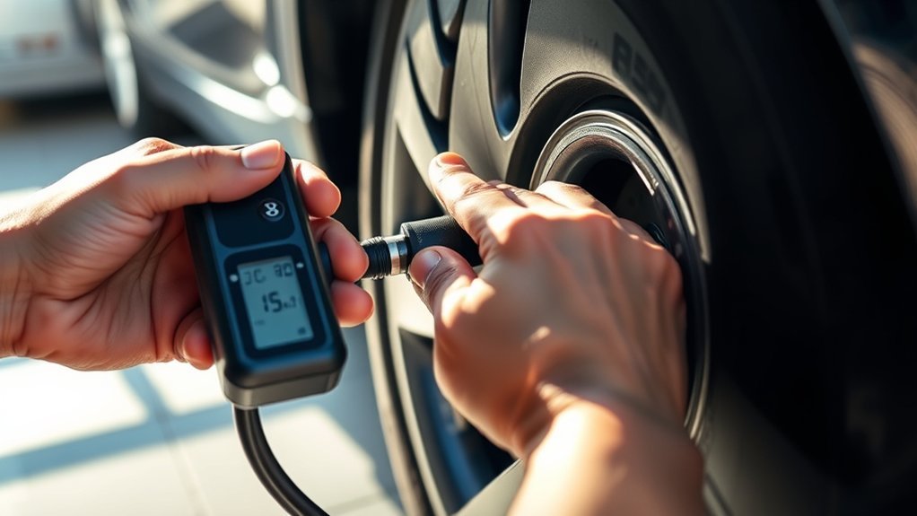 inflate tires carefully monitor