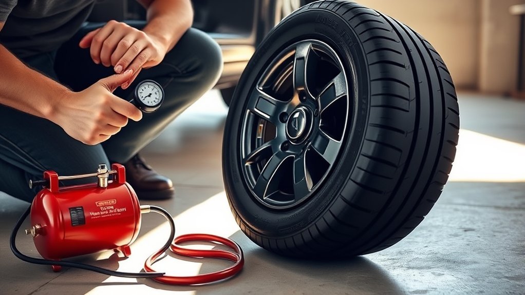 measure spare tire pressure