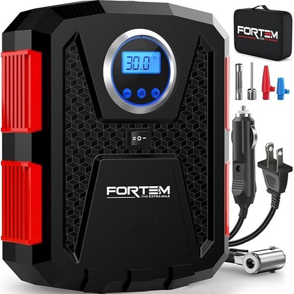 FORTEM Portable Tire Inflator Air Compressor (12V 150 PSI)