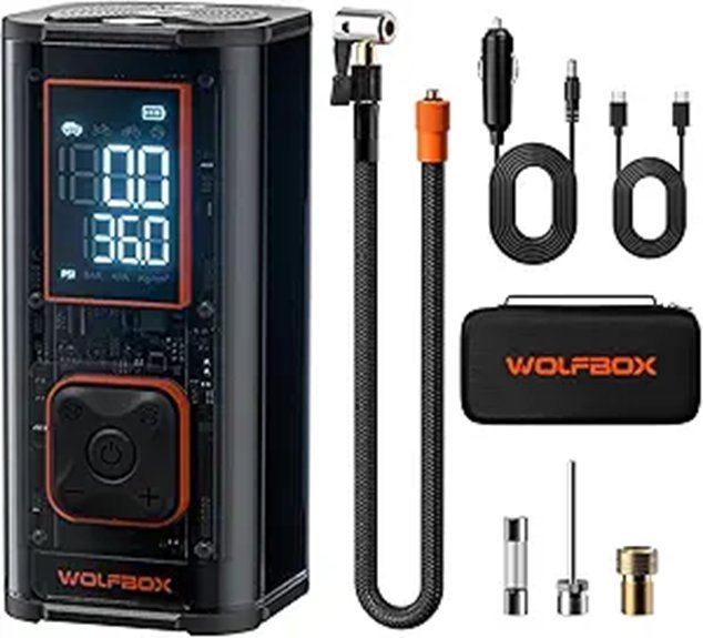 WOLFBOX 150PSI Portable Dual-Cylinder Tire Inflator