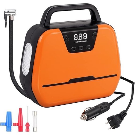 Portable 12V/110V Tire Inflator with Digital Gauge
