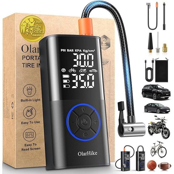 OlarHike Portable Tire Inflator with Digital Gauge