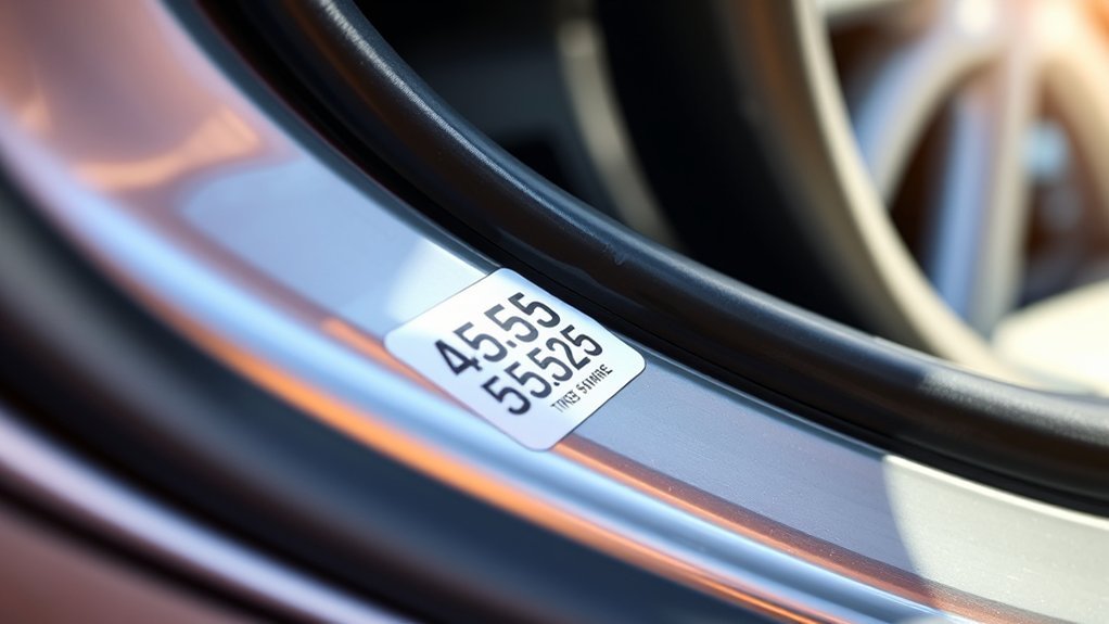 reading tire pressure sticker