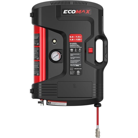 ECOMAX Wall-Mount Portable Air Compressor (125 PSI)