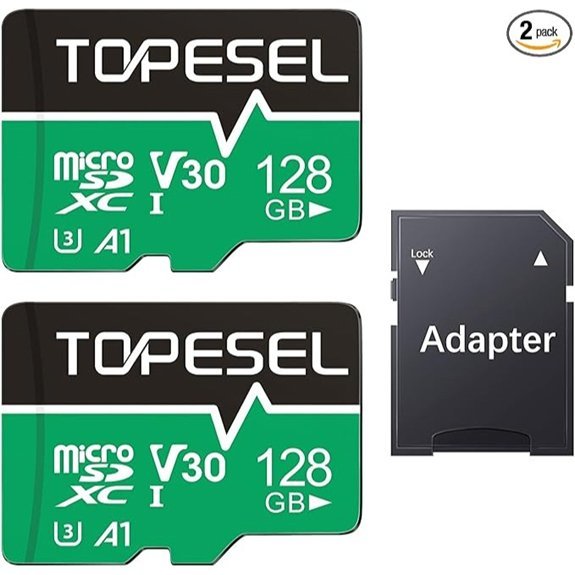 TOPESEL 128GB Micro SD Card 2 Pack with Adapter