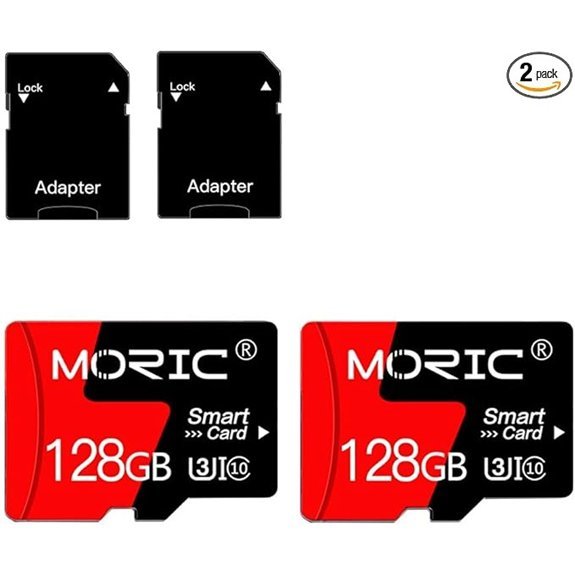 2 Pack 128GB Micro SD Card with Adapter