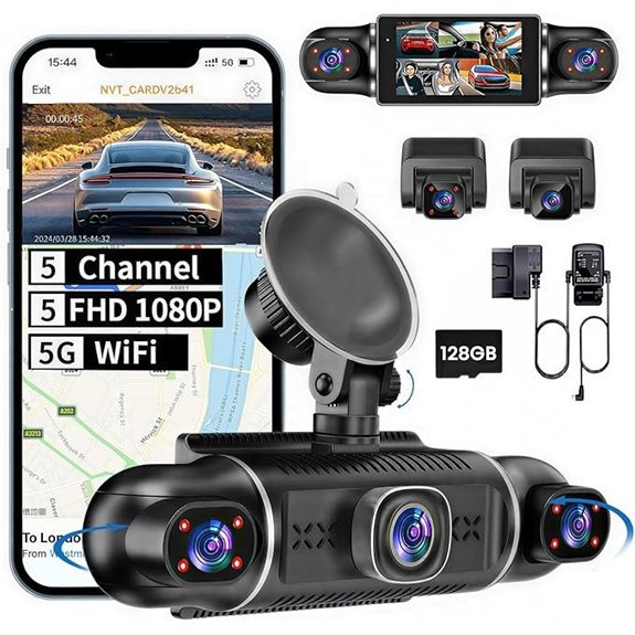 5-Channel 1080P Dash Cam with 360° Coverage