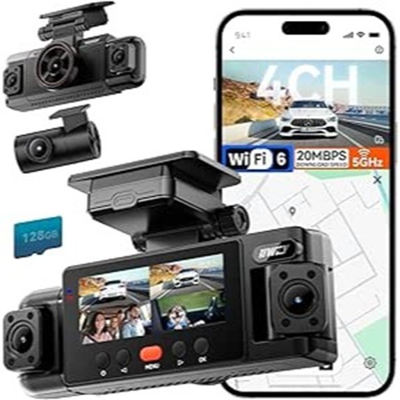IIWEY N6 4-Channel 360° Dash Cam with GPS