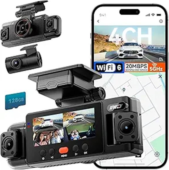 IIWEY N6 4-Channel 360° Dash Cam with GPS