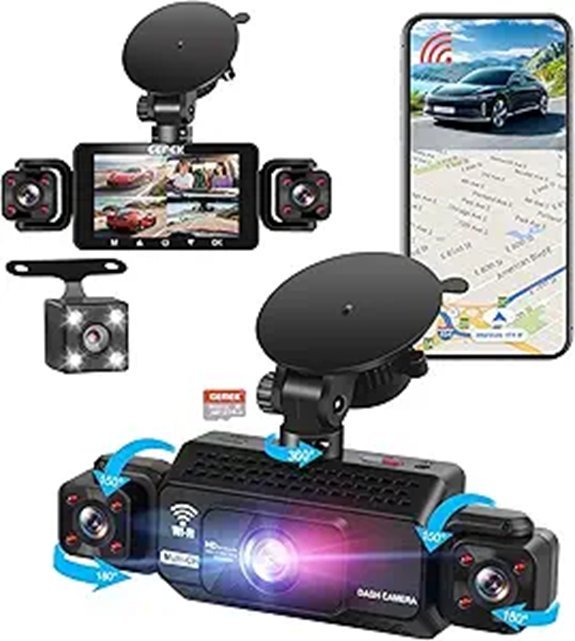 GEMEK 4-Channel 360° Dash Cam (2K Wi‑Fi)