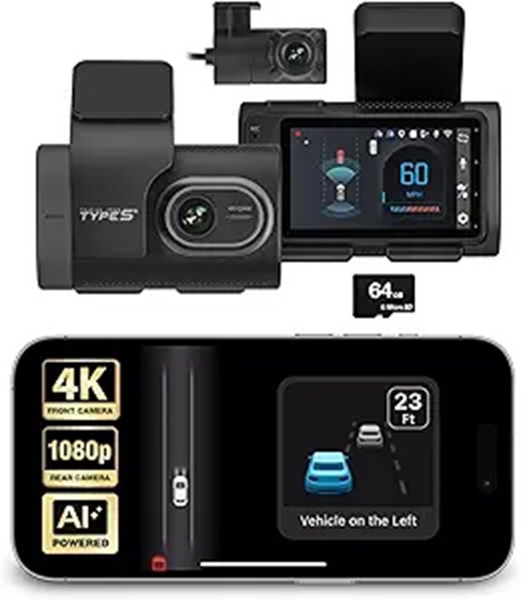 Type S T400 4K AI Dash Cam with ADAS