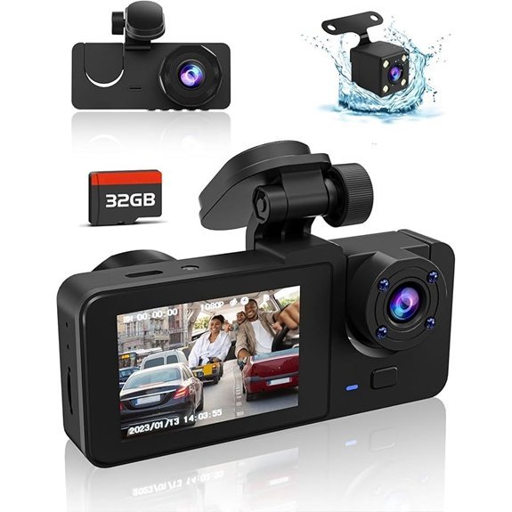 4K Front and Rear Dash Cam with 32GB Card