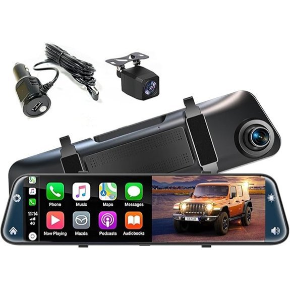 12 4K Rearview Mirror Dash Cam with CarPlay