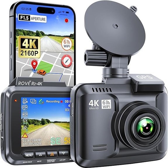 ROVE R2-4K Dash Cam with Built-in WiFi