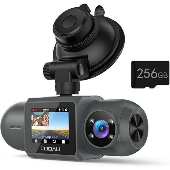 COOAU 4K Dual Dash Cam with GPS & Wi-Fi