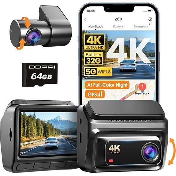 DDPAI 4K Dual Dash Cam with Night Vision