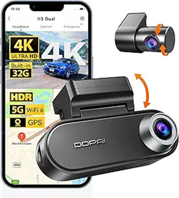 DDPAI 4K Dash Cam Front and Rear N5 Dual