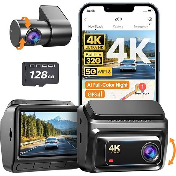 DDPAI 4K Dual Dash Cam with GPS and Night Vision