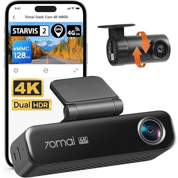 70mai M800 4K Dual Front & Rear Dash Cam