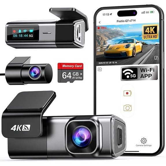 Navycrest 4K Dash Cam Front and Rear with WiFi
