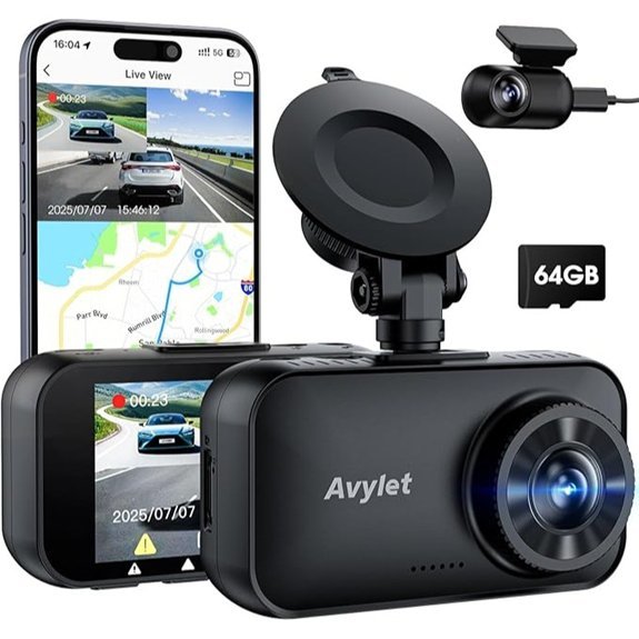 Avylet 4K Dash Cam with Front and Rear Cameras