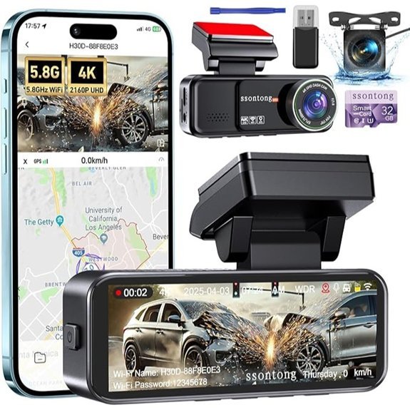 Car Camera - 4K Front and Rear Dash Cam