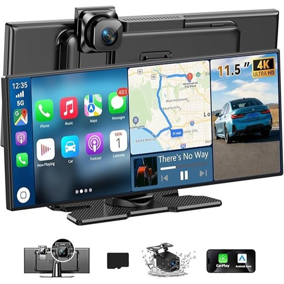 Carplay Screen with 4K Dash Cam & GPS Navigation