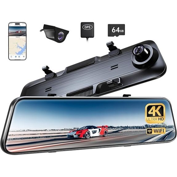 Pelsee P12 Plus 12 4K Rear View Mirror Dash Cam