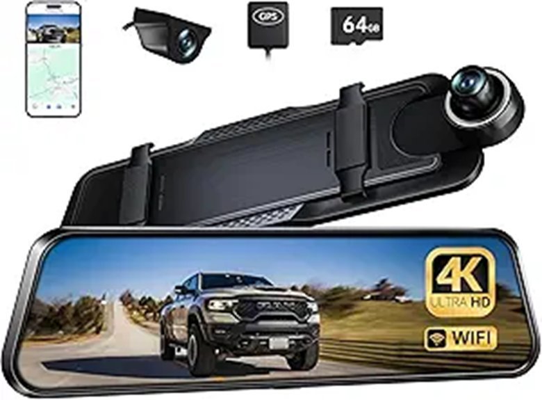 Pelsee P10 Plus 10 4K Rear View Mirror Dash Cam