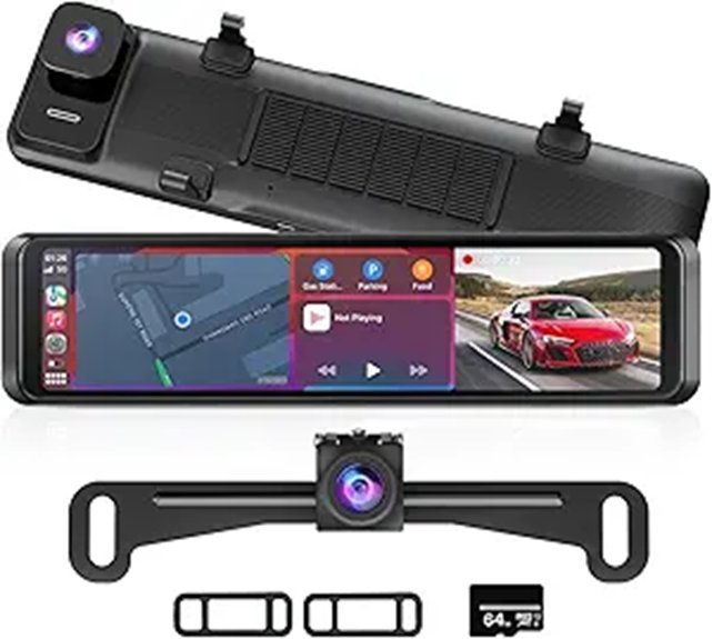 11.26 4K Smart Touch Mirror Dash Cam with CarPlay