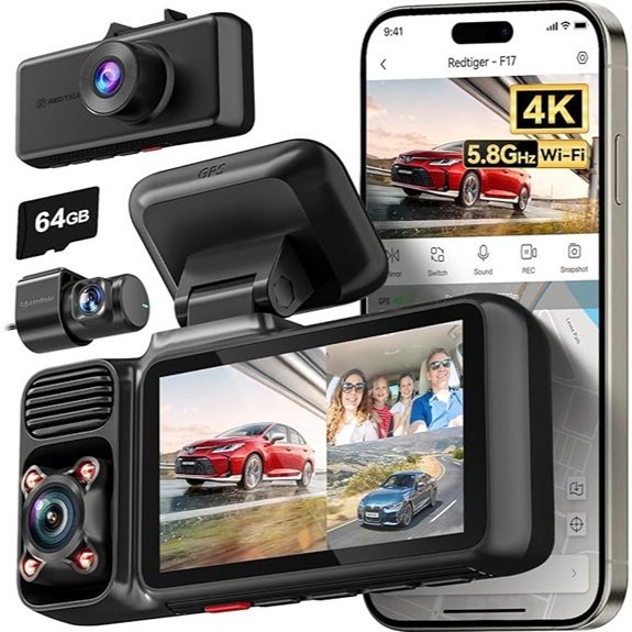REDTIGER F17 4K 3 Channel Dash Cam