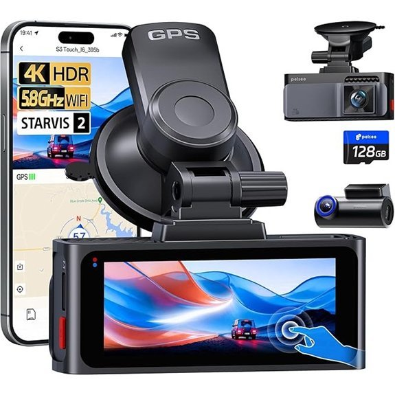 Pelsee S3 Touch 4K Dash Cam with WiFi 6