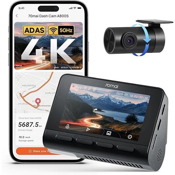70mai A800S 4K Dash Cam with WiFi & GPS