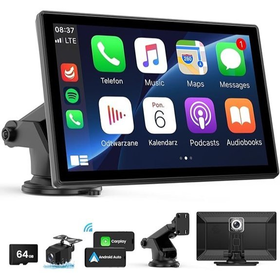 Wireless Carplay Screen with 4K Dash Cam