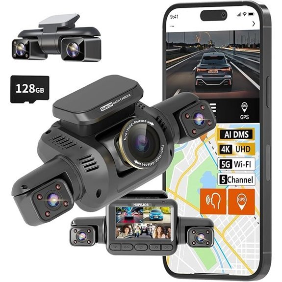 V8 Ultra 5-Channel 4K Dash Cam with DMS