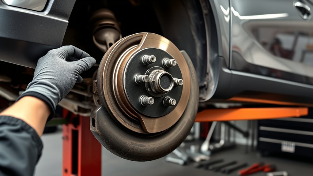 accessing rear caliper safely